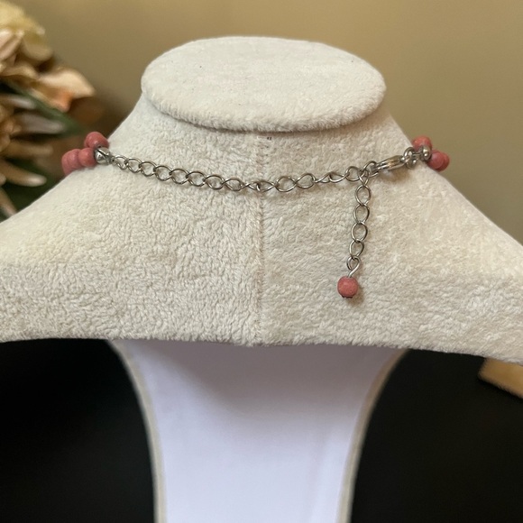 Vintage Silver Brown beaded Necklace Adjustable Closure Bohemian - Picture 6 of 12